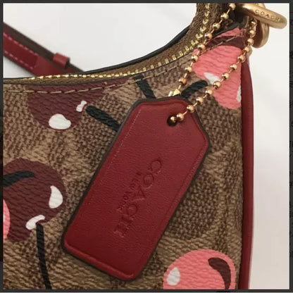 Teri Shoulder Bag Signature Canvas Cherry Print