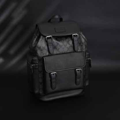 Coach Men’s Leather Backpack – Black Signature Canvas