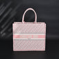 Christian Dior Large Book Tote – Pink Oblique Embroidery